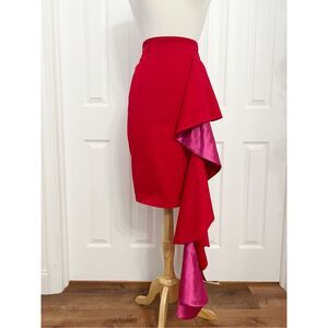 Tia Dorrane Womens Red More is More Bodycon Midi Skirt Size Small NWT